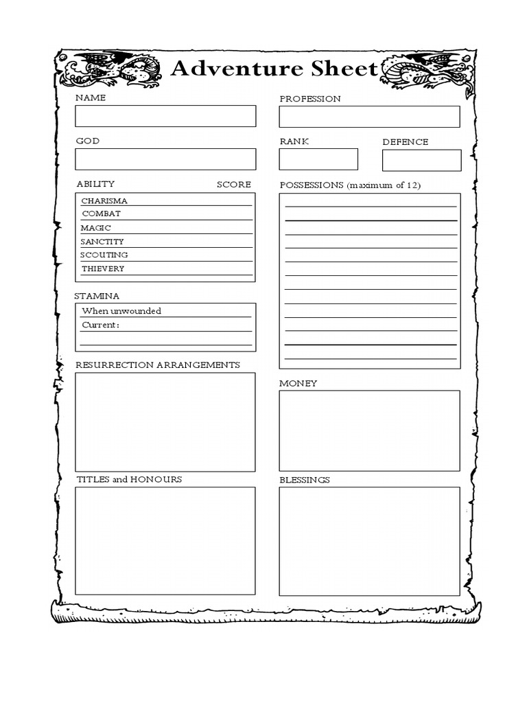 Fl2 Adventure Sheets Fl2 Pdf Series Of Books Serials Publishing