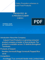 To Study The Sales Promotion Schemes in Kalyani Food Products