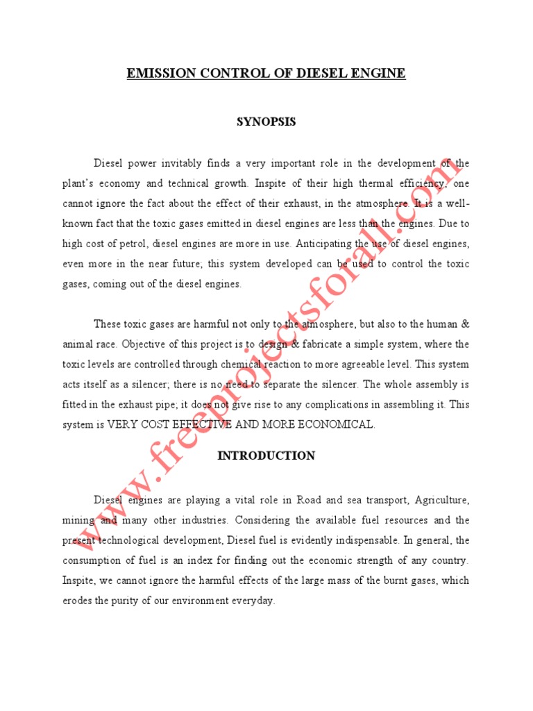 Diesel Emission Control System Design Pdf Exhaust Gas Diesel Engine