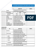 Restaurant and Grocery Store Energy Audit Checklist