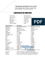 Certificate of Analysis: Qingdao Haosail Science Co.,Ltd