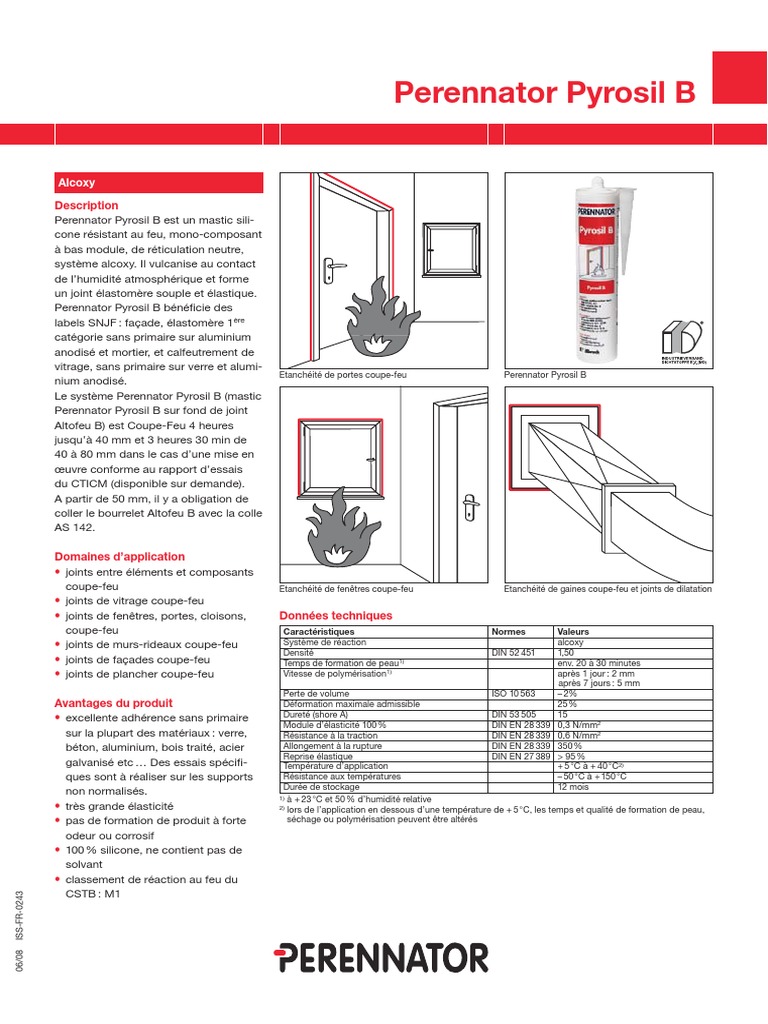 Mastic Silicone Résistant au Feu Perennator | PDF | Silicone ...