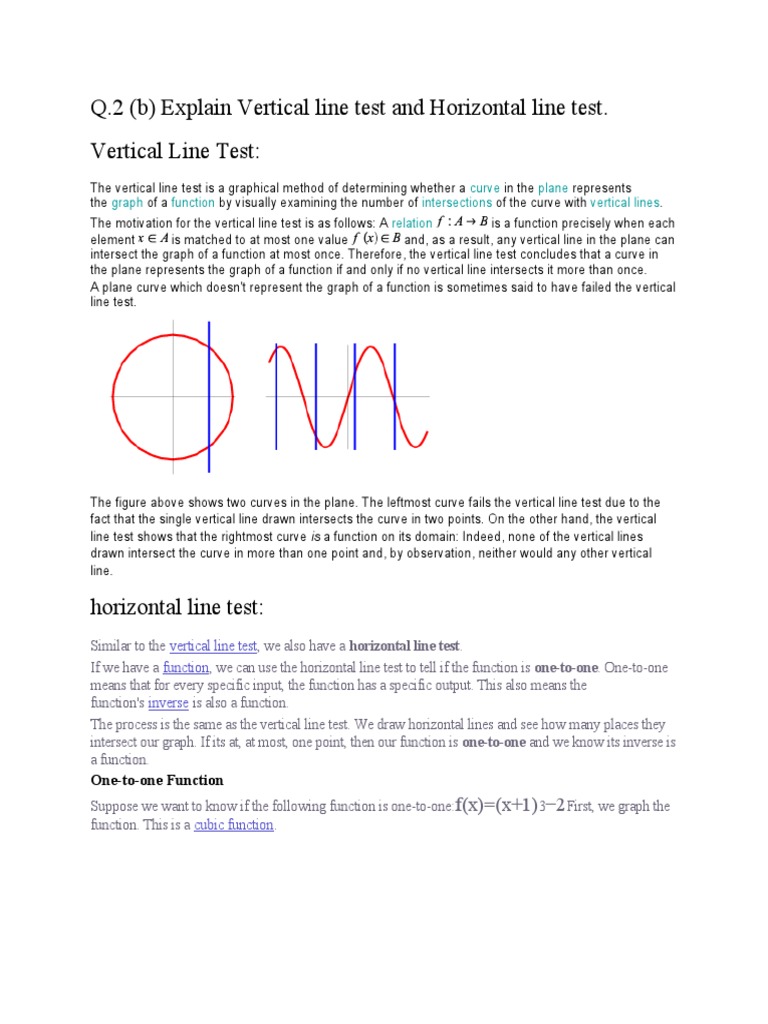 Vertical and Horizontal Line Tests Explained | PDF | Asymptote ...