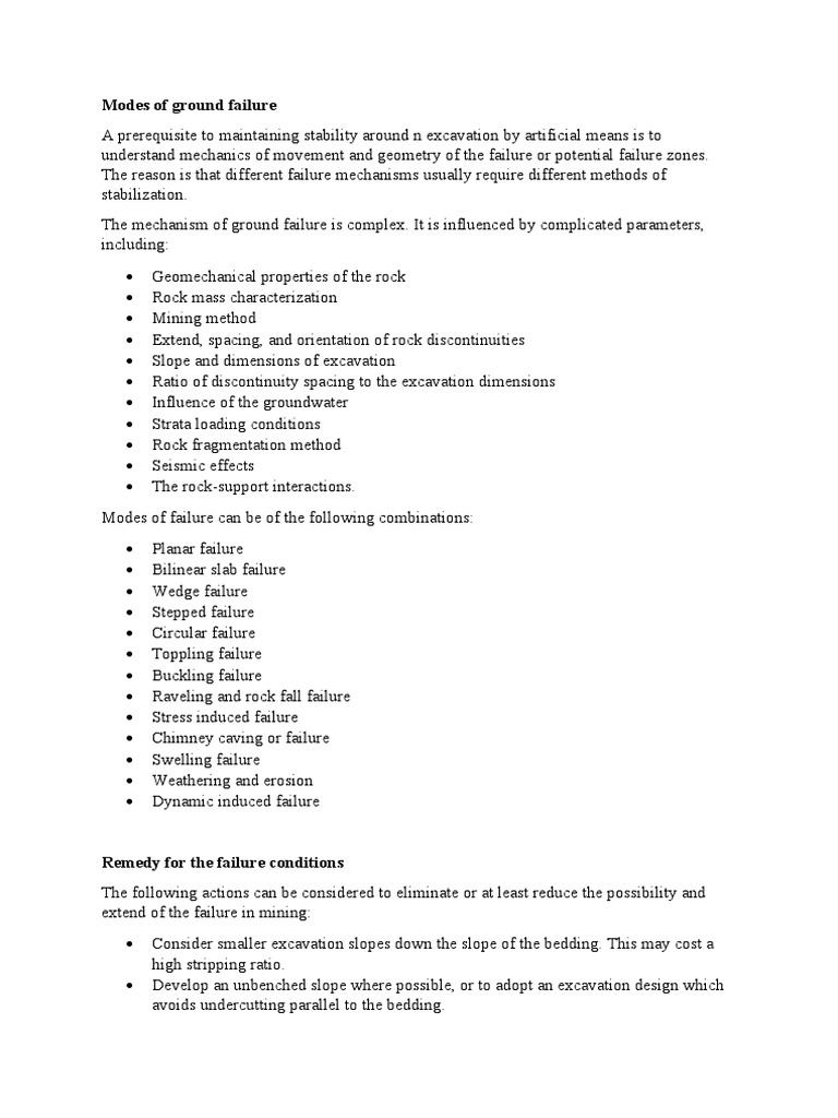 Modes of Ground Failure | PDF