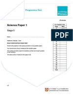Primary Progression Test Stage 5 Science Paper 1