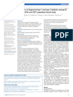 Prevalence of diagnosed type 1 and type 2 diabetes among US adults in 2016 and 2017