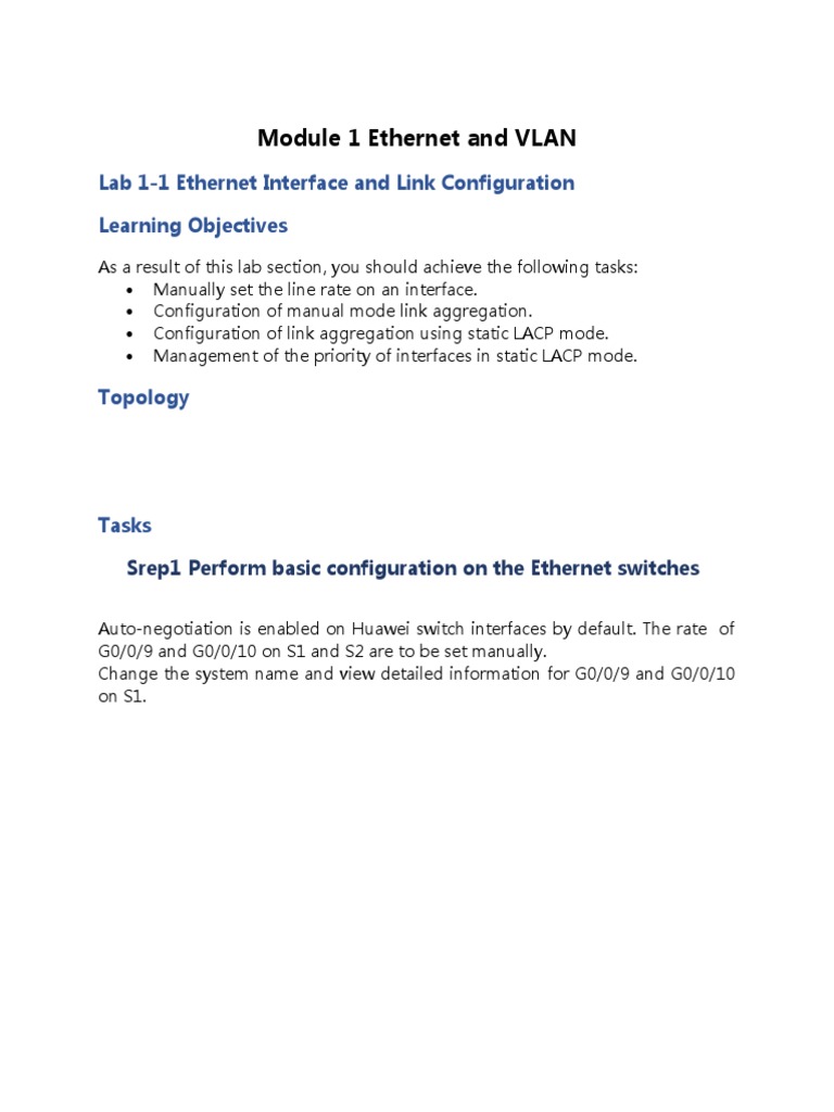 Module 1 Ethernet and VLAN | PDF | Science & Mathematics | Technology ...