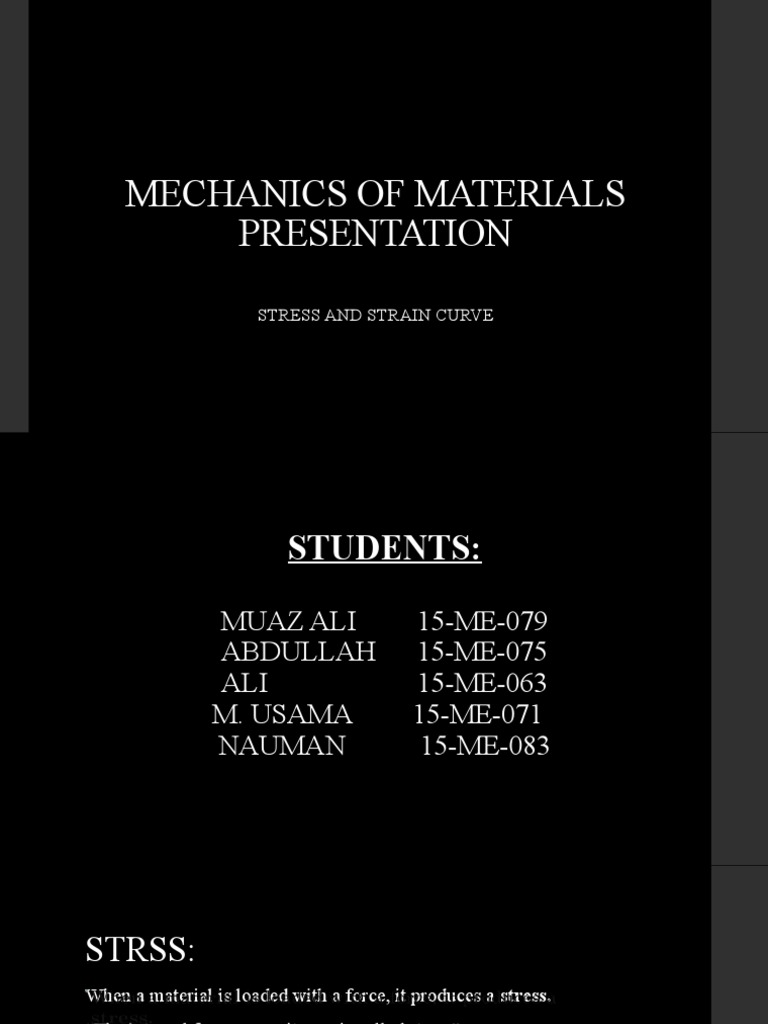 Stress and Strain in Materials Mechanics | PDF | Teaching Methods ...