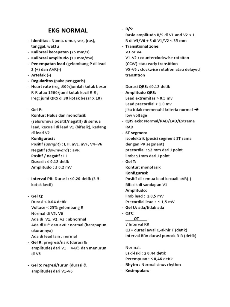 Panduan EKG Normal dan Interpretasi | PDF