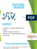Organizational Behavior: Department of Information Technology Group No:01