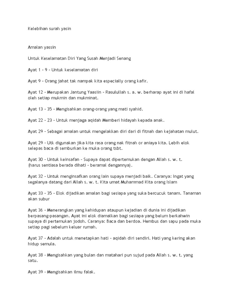 Kelebihan Surah Yasin Pdf