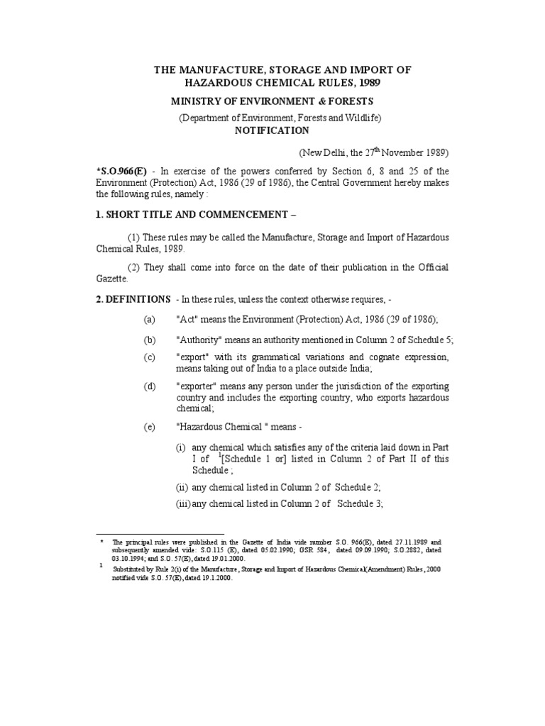 the-manufacture-storage-and-import-of-hazardous-chemicals-rules-1989