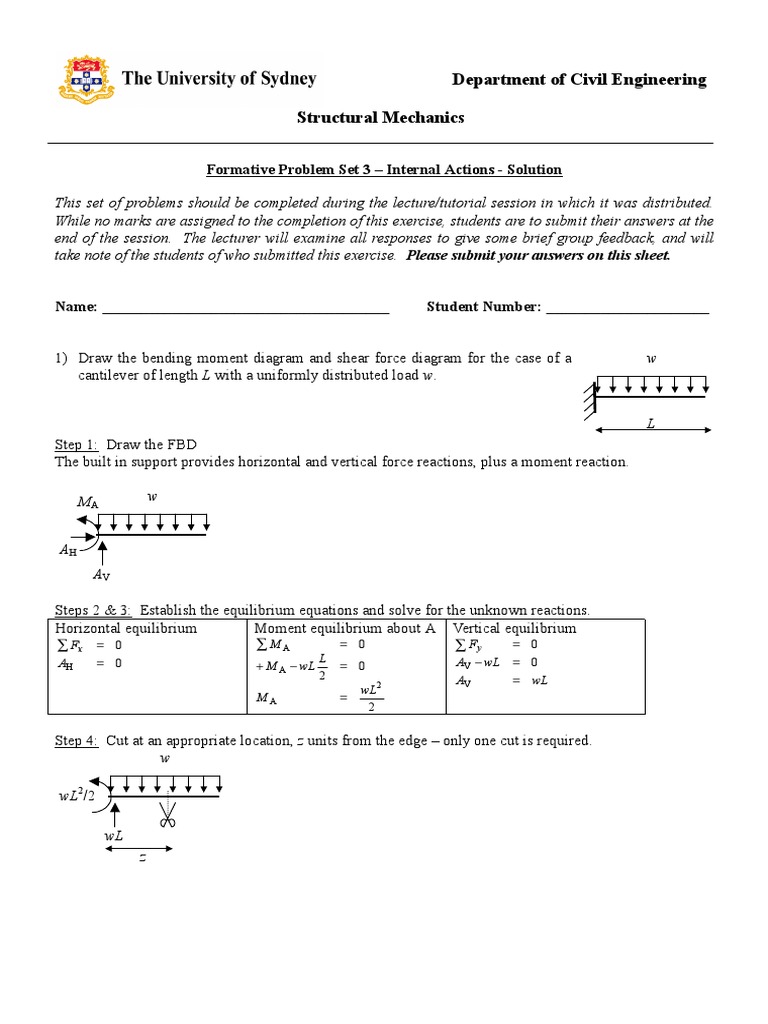 Civil Eng. Internal Actions Guide | PDF | Bending | Continuum Mechanics