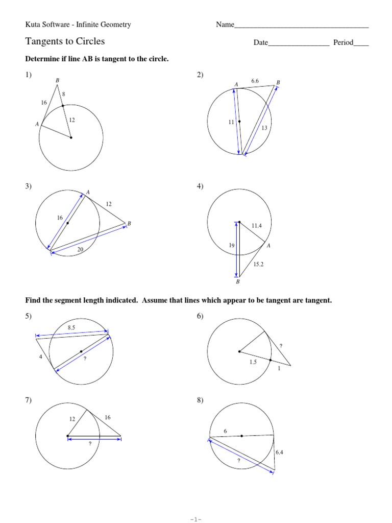 11-Tangents To Circles | PDF | Circle | Space