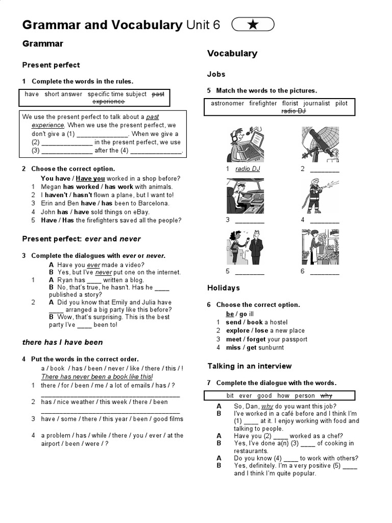 Grammar and Vocabulary: Unit 6 | PDF | Language Arts & Discipline