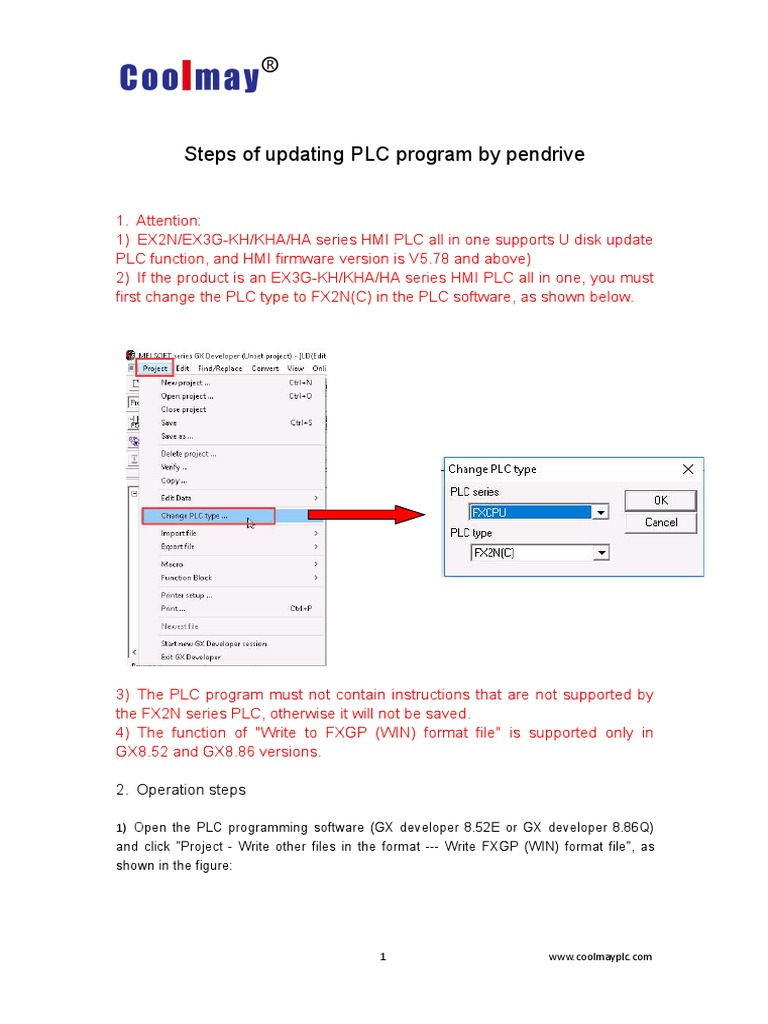 Steps of Updating PLC Program by Pendrive | PDF | Usb Flash Drive ...