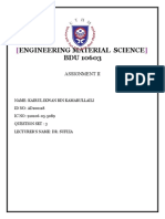 Engineering Material Science BDU 10603: Assignment Ii