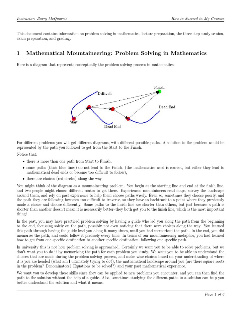 How To Succeed In Math Courses Pdf Function Mathematics