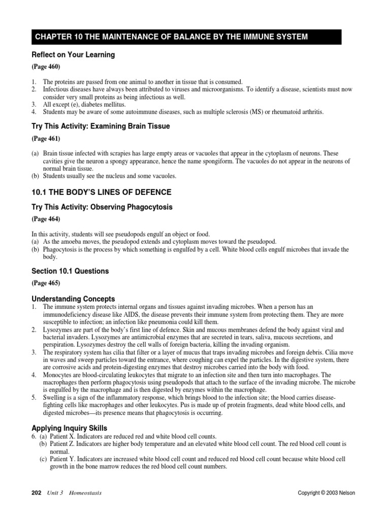 Textbook Answers For Science Solutions10.1 | PDF | White Blood Cell ...