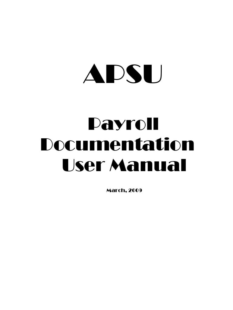 APSU Payroll Documentation Manual | PDF | Professors In The United ...