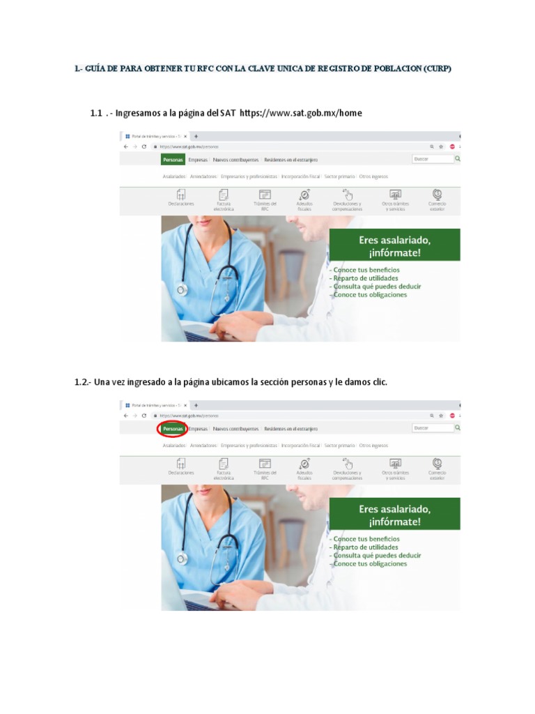 Guía de para Obtener Tu RFC Con La Clave Unica de Registro de Poblacion