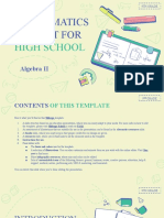 Mathematics Subject For High School - 9th Grade - Algebra II by Slidesgo