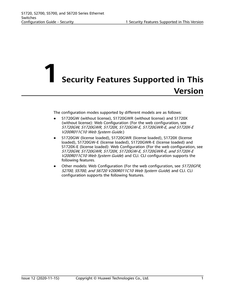 01-01 Security Features Supported in This Version | PDF ...