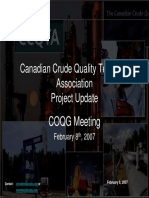 Canadian Crude Quality Technical Association Project Update: COQG Meeting