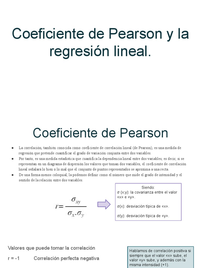 Coeficiente de Correlación de Pearson | PDF | Correlación y dependencia ...