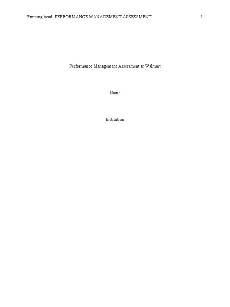 Walmart Performance Management Analysis | PDF | Performance Appraisal ...