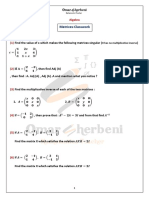 Matrices Classwork