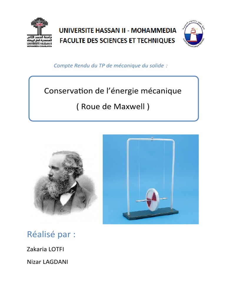 Roue de Maxwell Compte Rendu Du TP de Me, PDF, Rotation