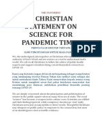 A CHRISTIAN STATEMENT ON SCIENCE FOR PANDEMIC TIMES