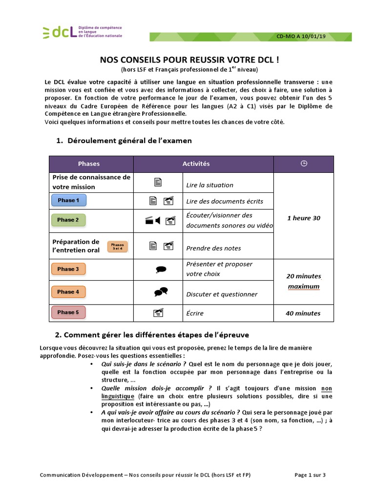 Réussir le DCL : Guide pratique | PDF | la communication | Science