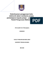 Keberkesanan Penggunaan Buku Elektronik Dalam Membantu Proses Pembelajaran Kepada Pelajar