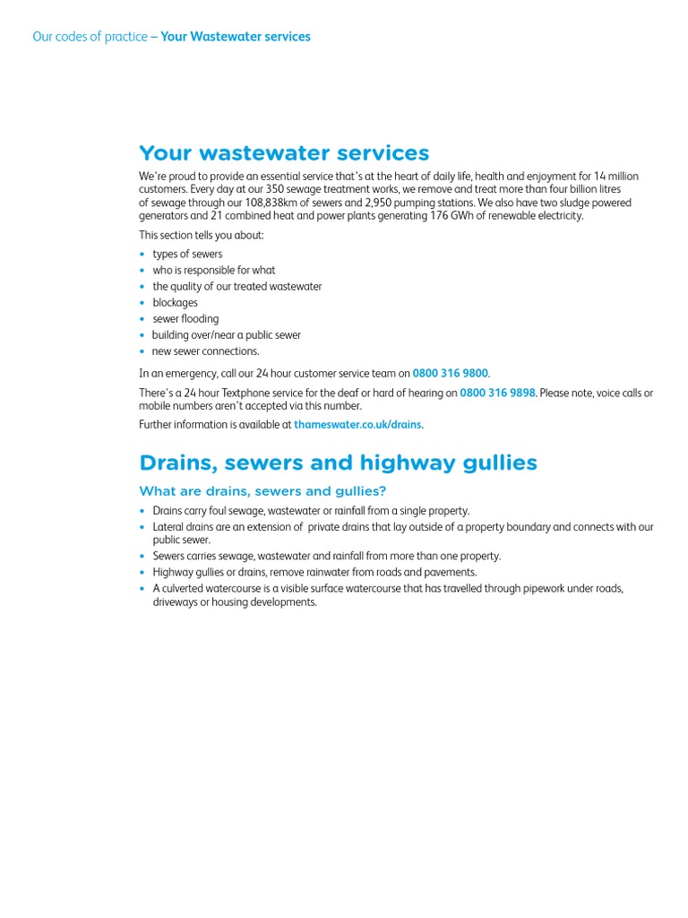 Your Wastewater Codes of Practice PDF Sanitary Sewer Sewage