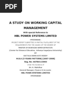 A Study On Working Capital Management: HBL Power Systems Limited