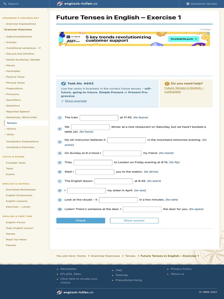 Future Tenses in English - Exercise | PDF | English Language | Verb