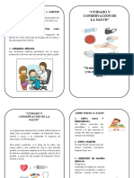 Diptico "Cuidado y Conservación de La Salud"