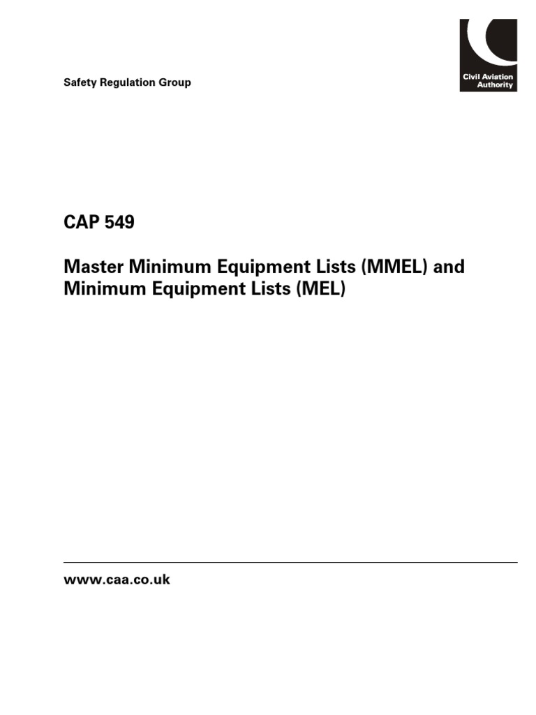 CAP 549 Minimum Equipment Lists PDF Federal Aviation Administration Aviation