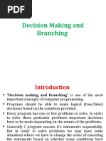 Decision Making and Branching