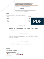 Curso Técnico de Contabilidade: Proposta de trabalho sobre Normas Contabilísticas de Relato Financeiro