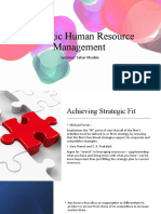 Strategic Human Resource Management: Lecturer: Sahar Khadim