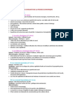 FICHE 1 - Principaux Courants de La Pensée Economique