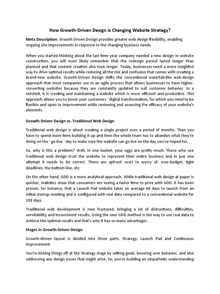 How Growth-Driven Design Is Changing Website Strategy | PDF | Web