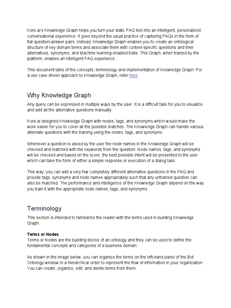 Optimize FAQs with Kore.ai Knowledge Graph | PDF | Ontology ...