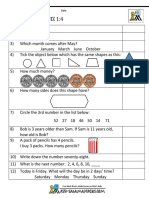 Mental Math Quiz 1:4: Name Date