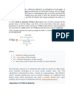 Yield To Maturity