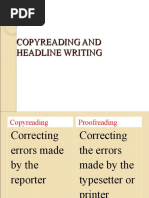 Copyreading and Headline Writing 1