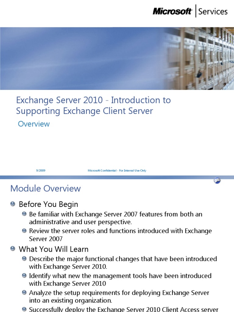 Exchange Server 2010 - Introduction To Supporting Exchange Client ...